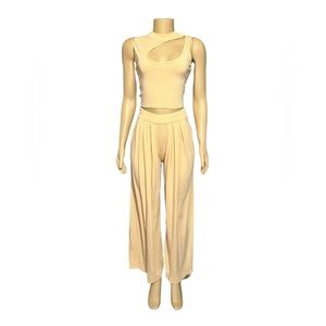 Gorgeous Dolls Crop Top Wide Leg Pants Set